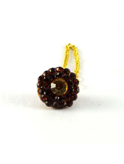 gold plated maang teeka - 18794382 - Very Small Image - 1