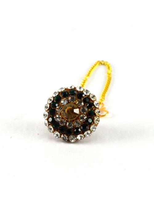 gold plated maang teeka - 18794386 - Very Small Image - 1