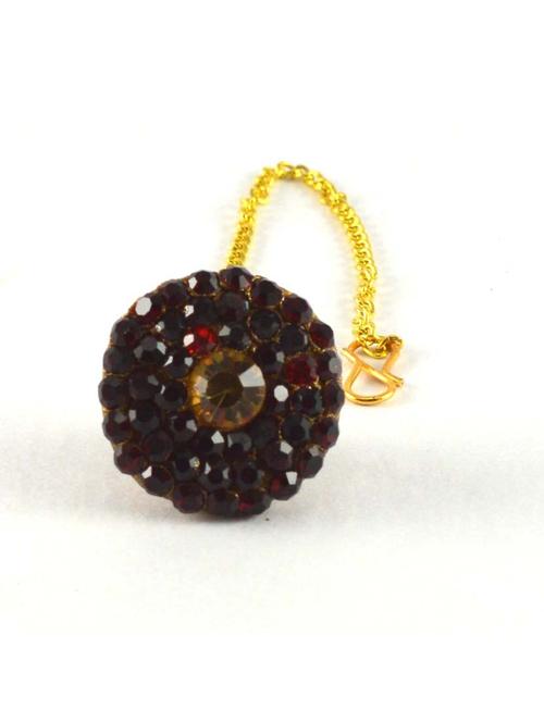 gold plated maang teeka - 18794399 - Very Small Image - 1