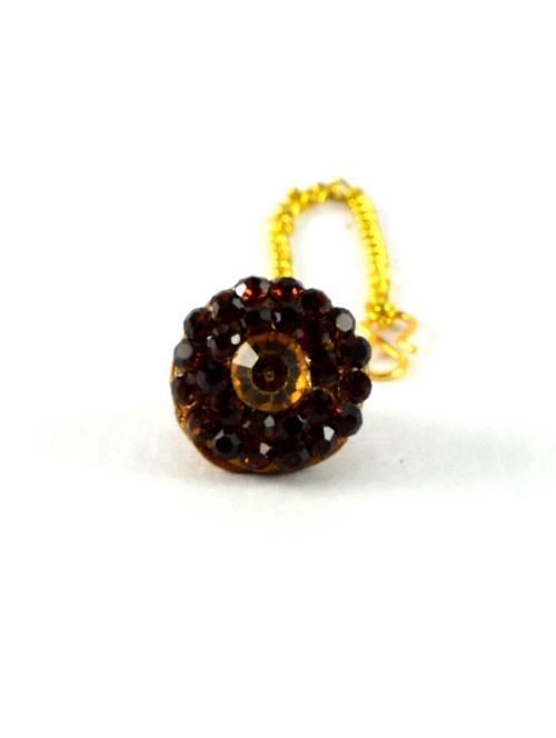 gold plated maang teeka - 18794408 - Very Small Image - 1