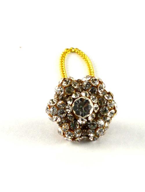 gold plated maang teeka - 18794431 - Very Small Image - 1