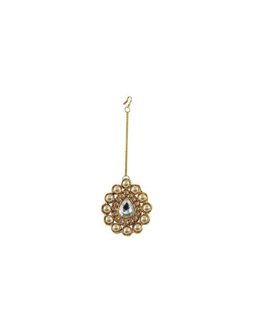 gold brass maang teekas & passa - 18794479 - Very Small Image - 1