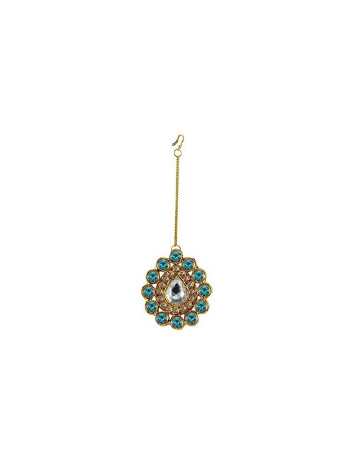 gold brass maang teekas & passa - 18794495 - Very Small Image - 1