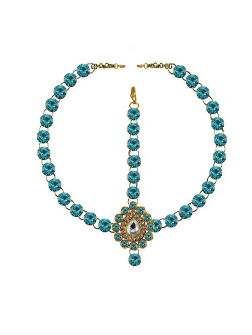 gold plated maang teeka - 18794570 - Very Small Image - 1