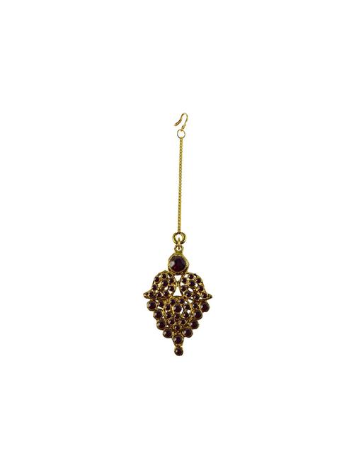 gold brass maang teekas & passa - 18794577 - Very Small Image - 1