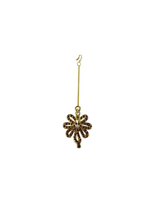 gold brass maang teekas & passa - 18794593 - Very Small Image - 1