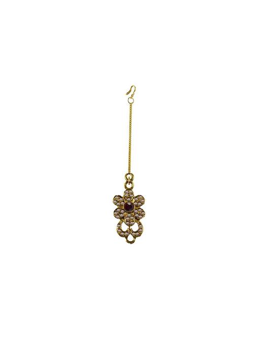 gold brass maang teekas & passa - 18794609 - Very Small Image - 1