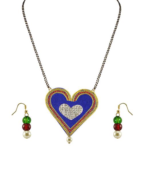 gold plated mangalsutra earring set - 18794782 - Very Small Image - 1