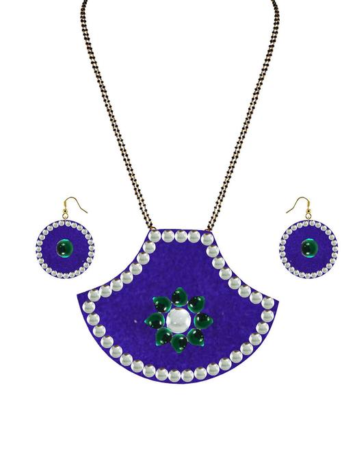 gold plated mangalsutra earring set - 18794831 - Very Small Image - 1