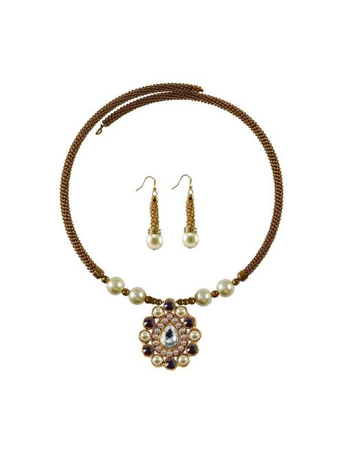 gold brass necklaces and earring - 18794997 - Very Small Image - 1