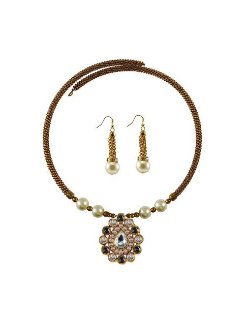 gold brass necklaces and earring - 18795010 - Very Small Image - 1
