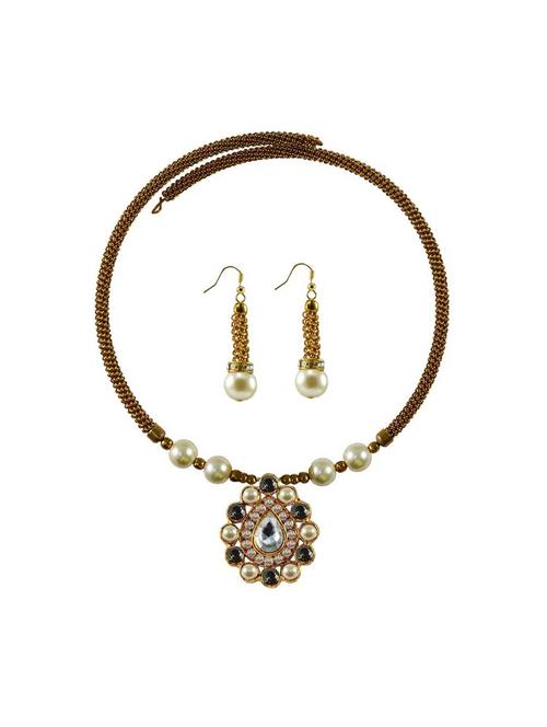 gold brass necklaces and earring - 18795011 - Very Small Image - 1