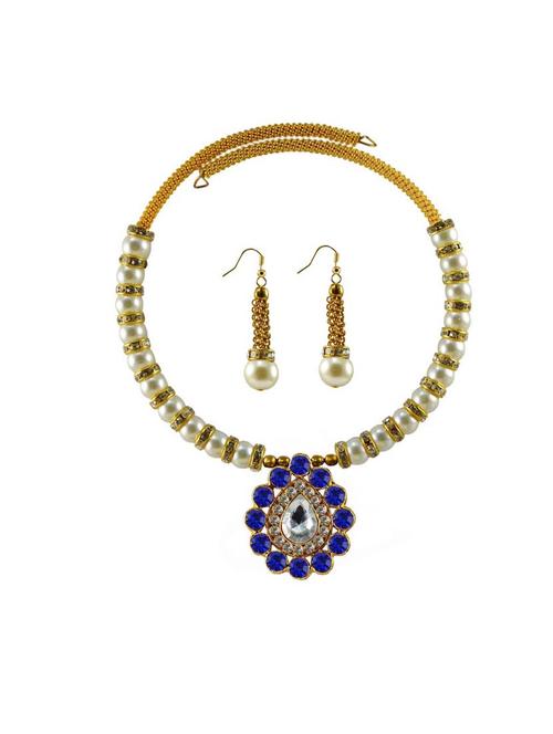 gold brass necklaces and earring set - 18795099 - Very Small Image - 1