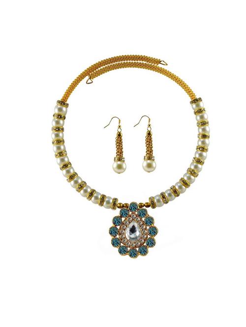 gold brass necklaces and earring set - 18795104 - Very Small Image - 1