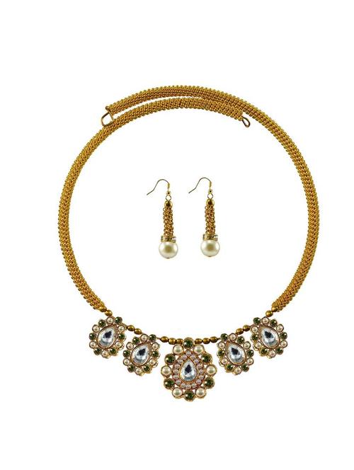 gold brass necklaces and earring - 18795162 - Very Small Image - 1