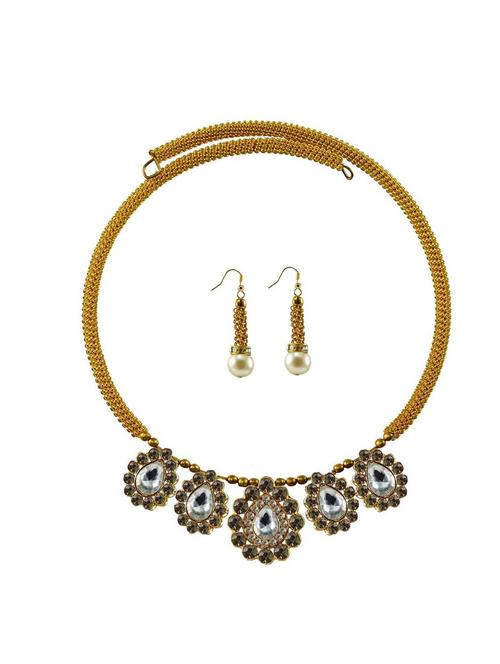 gold brass necklaces and earring - 18795173 - Very Small Image - 1