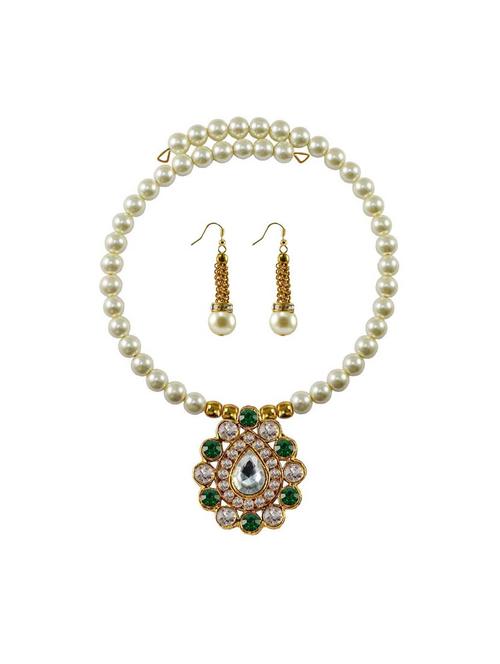 stone stud gold platted brass necklaces and earring - 18795351 - Very Small Image - 1