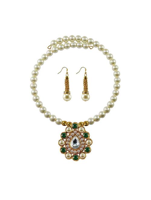 stone stud gold platted brass necklaces and earring - 18795352 - Very Small Image - 1