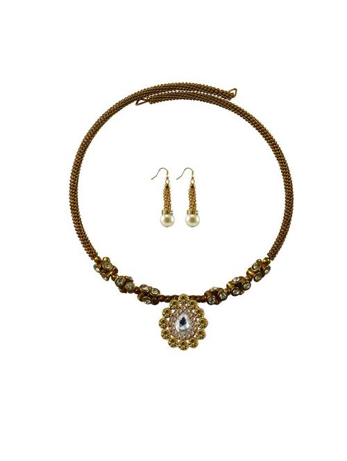 gold brass necklaces and earring - 18795461 - Very Small Image - 1