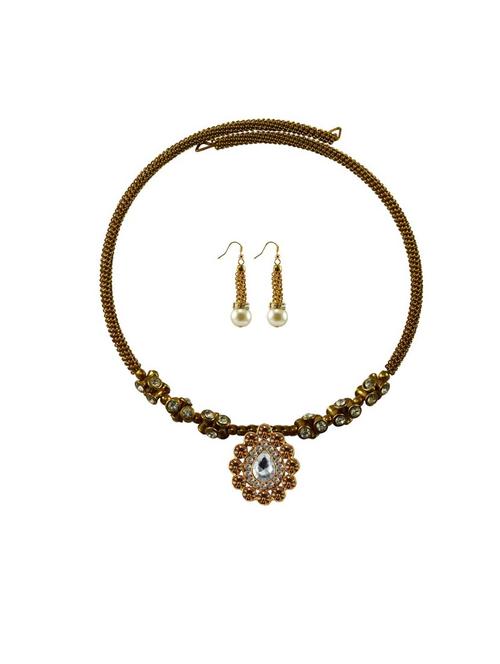 gold brass necklaces and earring - 18795468 - Very Small Image - 1