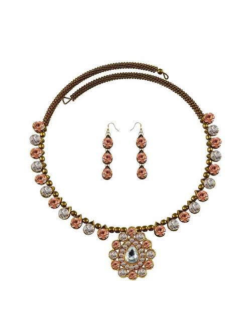 multi colored brass necklaces and earring - 18795485 - Very Small Image - 1