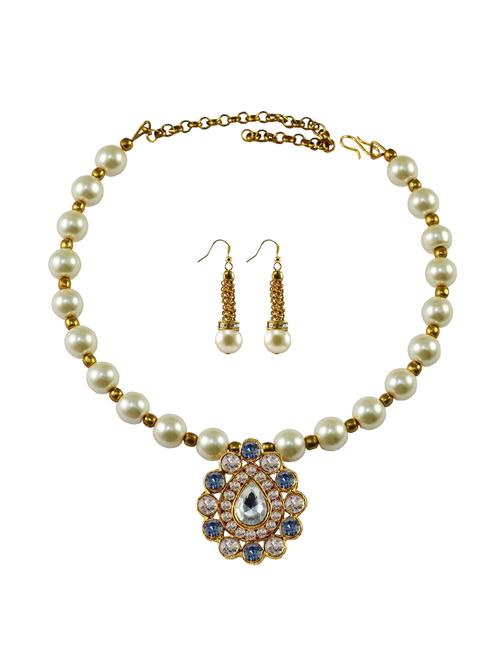 white brass necklaces and earring - 18795533 - Very Small Image - 1