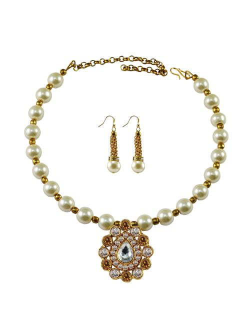 white brass necklaces and earring - 18795551 - Very Small Image - 1