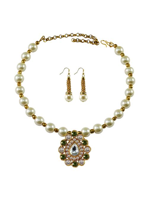 white brass necklaces and earring - 18795563 - Very Small Image - 1