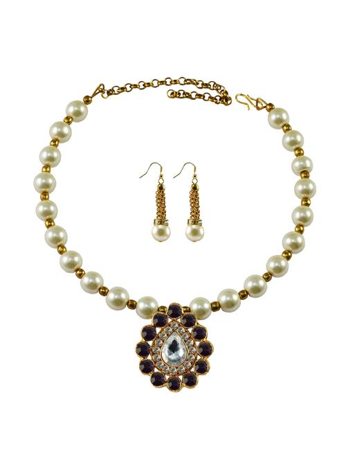 white brass necklaces and earring - 18795587 - Very Small Image - 1