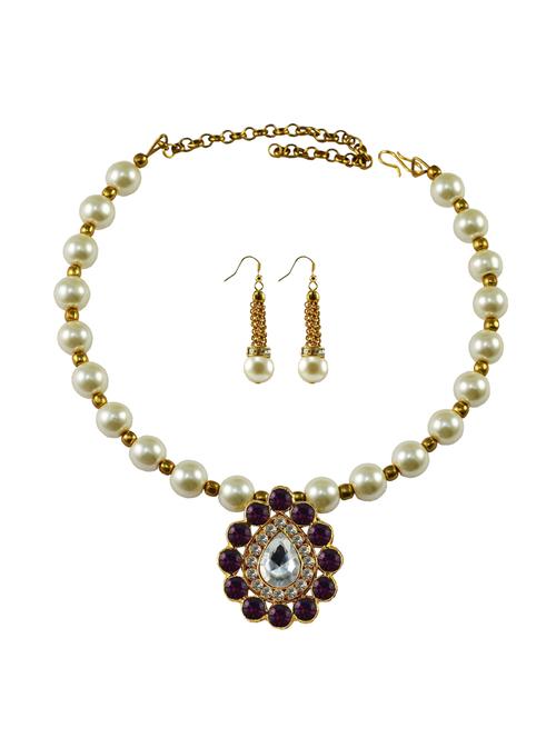 white brass necklaces and earring - 18795594 - Very Small Image - 1