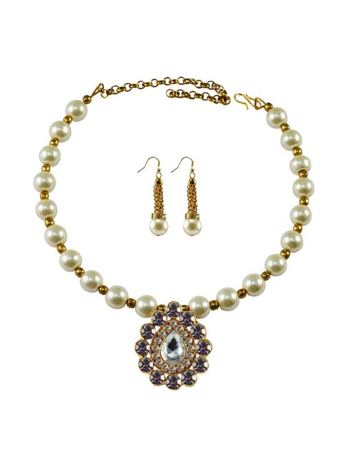 white brass necklaces and earring - 18795597 - Very Small Image - 1