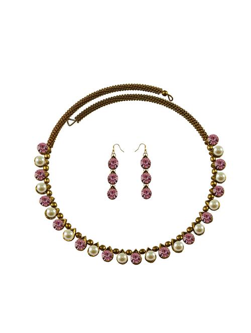 multi colored brass necklaces and earring - 18795612 - Very Small Image - 1