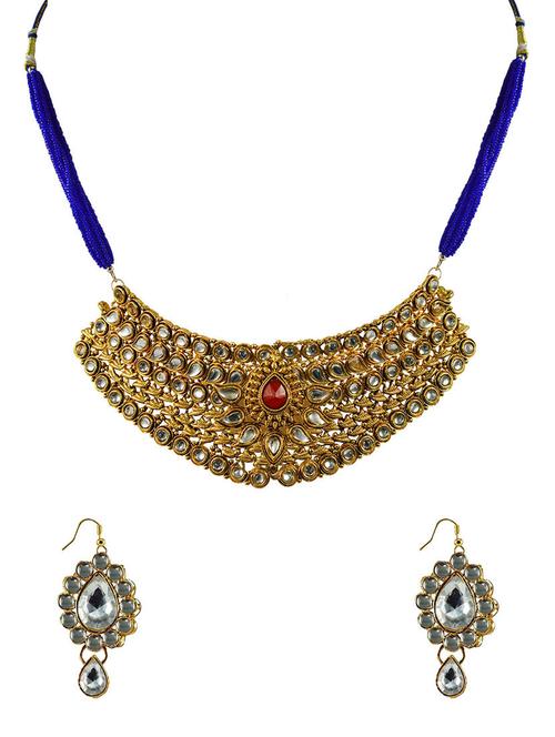gold brass necklaces and earring - 18795648 - Very Small Image - 1