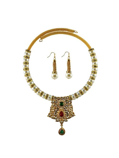 multi colored brass necklaces and earring - 18795653 - Very Small Image - 1