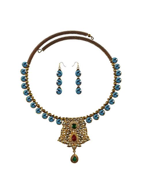 multi colored brass necklaces and earring - 18795673 - Very Small Image - 1