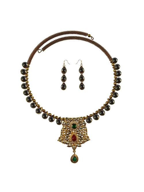 multi colored brass necklaces and earring - 18795678 - Very Small Image - 1
