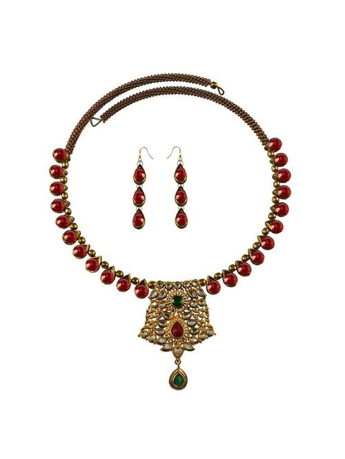 multi colored brass necklaces and earring - 18795683 - Very Small Image - 1