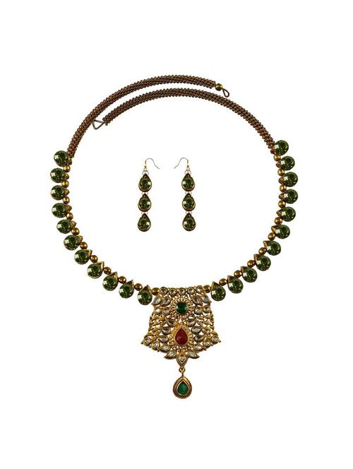 multi colored brass necklaces and earring - 18795684 - Very Small Image - 1