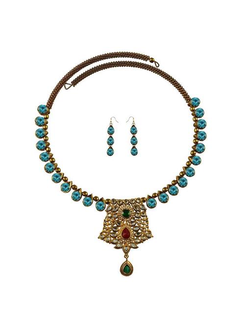 multi colored brass necklaces and earring - 18795687 - Very Small Image - 1