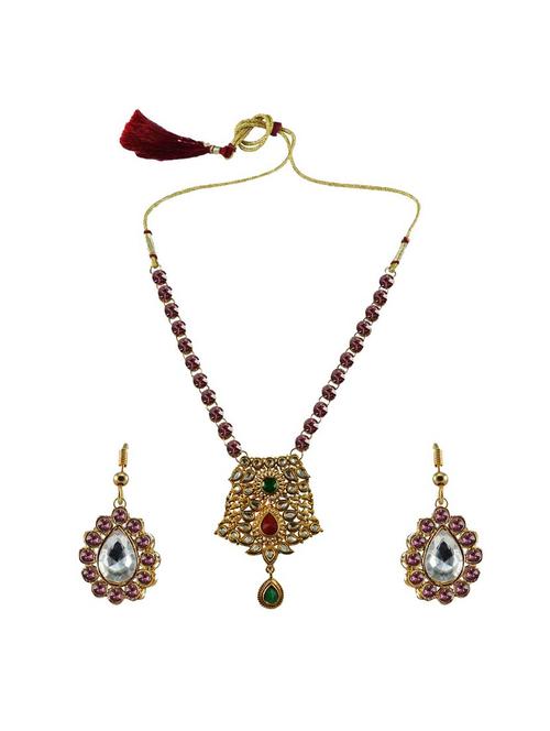 multi colored brass necklaces and earring - 18795821 - Very Small Image - 1