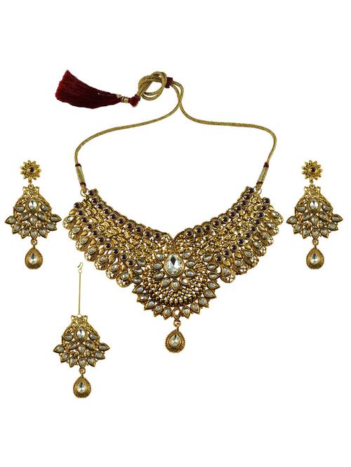 gold brass necklaces and earring - 18795880 - Very Small Image - 1