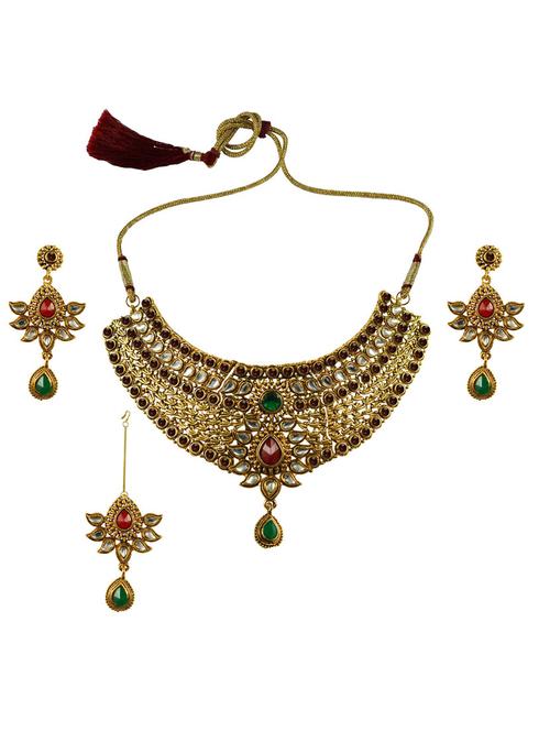 gold brass necklaces and earring - 18795891 - Very Small Image - 1