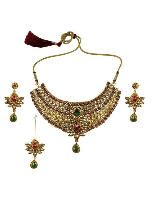 gold brass necklaces and earring - 18795901 - Very Small Image - 1
