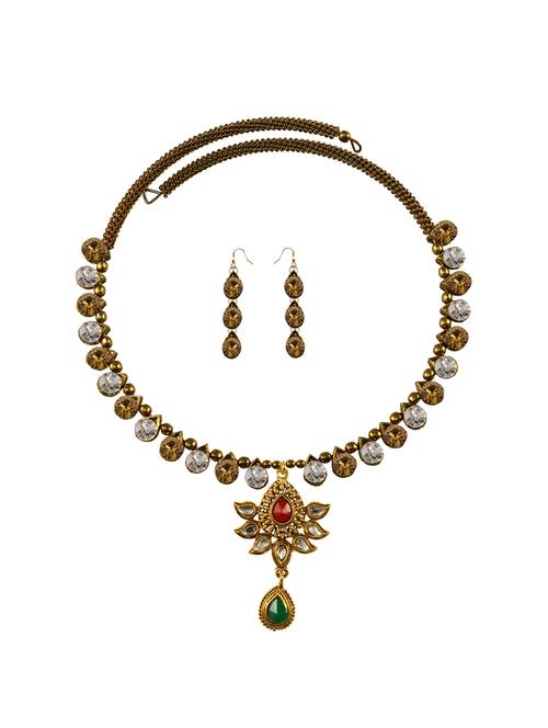 multi colored brass necklaces and earring - 18795936 - Very Small Image - 1