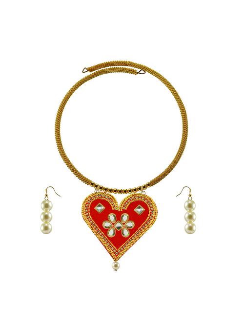 gold brass necklaces and earring - 18796045 - Very Small Image - 1