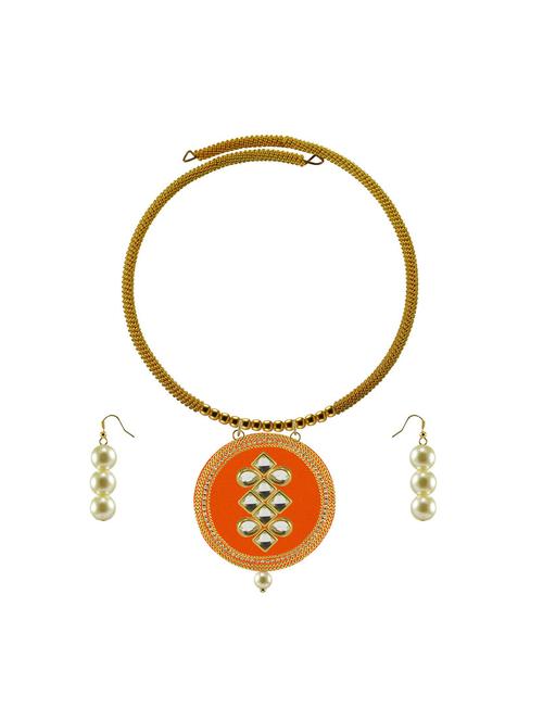 gold brass necklaces and earring - 18796064 - Very Small Image - 1