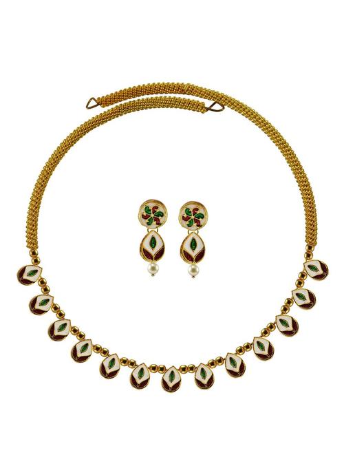 gold brass necklaces and earring - 18796099 - Very Small Image - 1