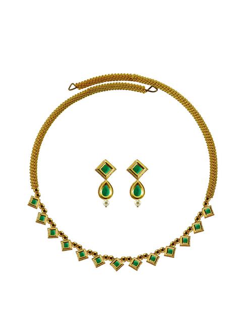 gold brass necklaces and earring - 18796122 - Very Small Image - 1