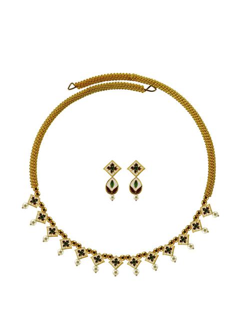 gold brass necklaces and earring - 18796133 - Very Small Image - 1