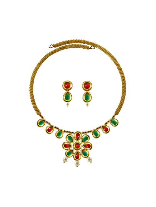 gold brass necklaces and earring - 18796144 - Very Small Image - 1